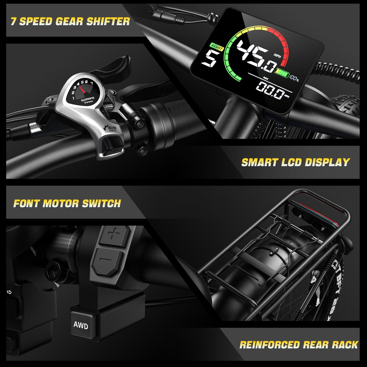 GREATWORK M9 8000W Peak Dual Motor Electric Bike | 45 MPH | 52V 30Ah