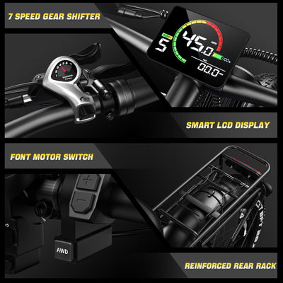 GREATWORK M9 8000W Peak Dual Motor Electric Bike | 45 MPH | 52V 30Ah