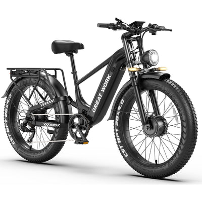 GREATWORK M9 8000W Peak Dual Motor Electric Bike | 45 MPH | 52V 30Ah