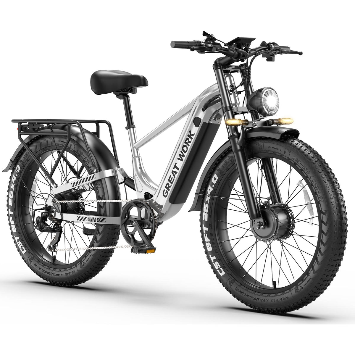 GREATWORK M9 8000W Peak Dual Motor Electric Bike | 45 MPH | 52V 30Ah